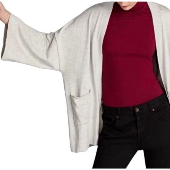 ✨Zara Grey Open Front Oversized Slouchy Knit Kimono Style Sz Small Cardigan✨ - Picture 5 of 13